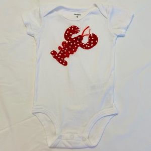 Hand-Appliqué Maine Lobster Onesie 9 Months